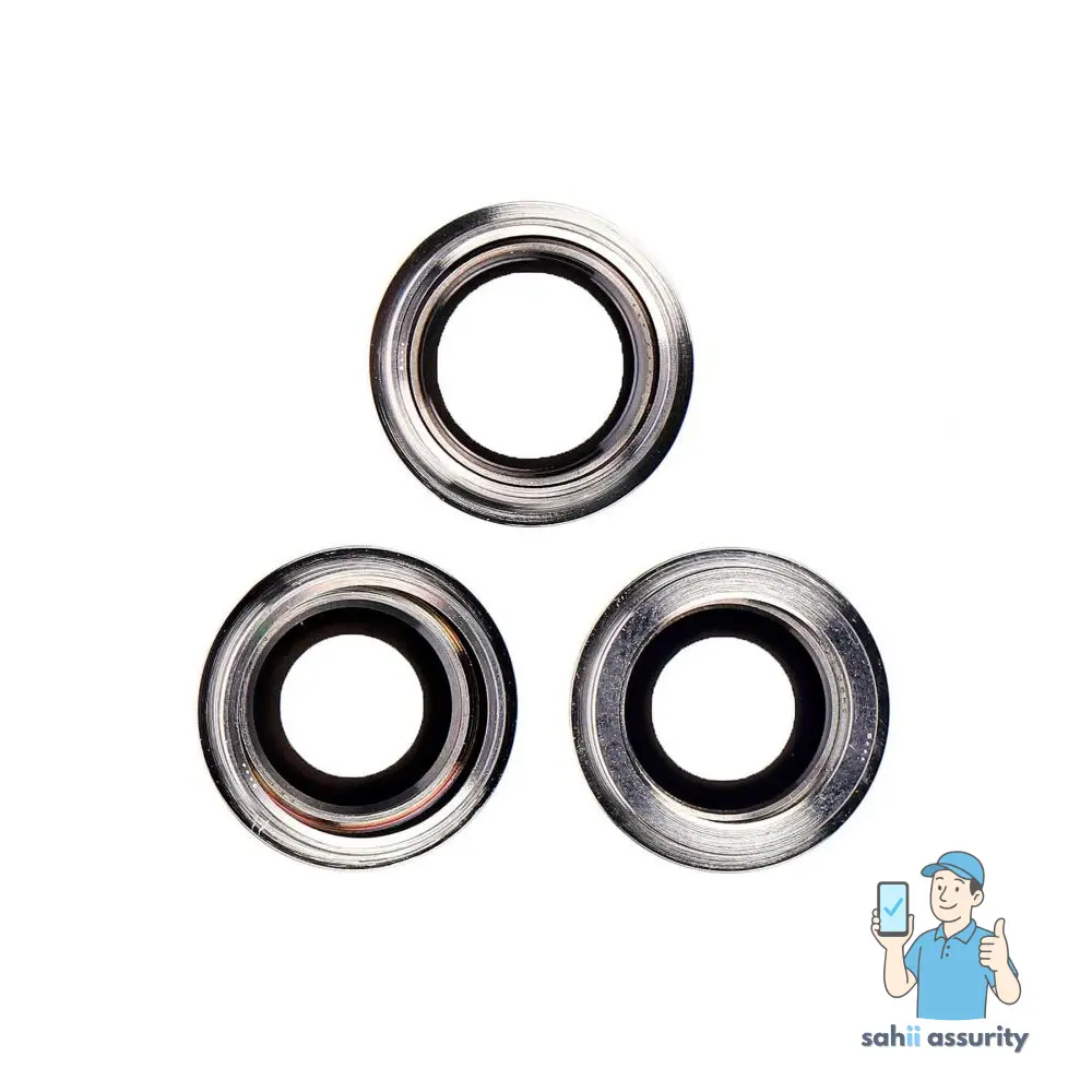 Camera Lens Glass with Frame for Apple iPhone 12 Pro Silver thumbnail